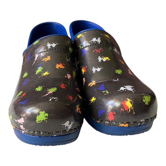 Sanita Clogs Womens Paint Ball Color Leather SlipOns Size EU 35 US4 Nurse Shoes - Picture 6 of 12